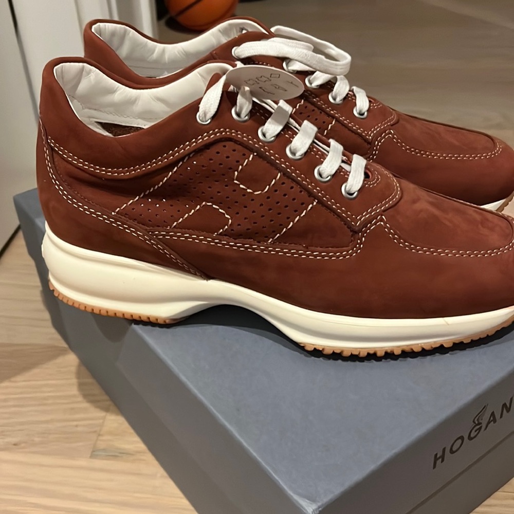 Brand new women Hogan brown sneakers with box size 38.5